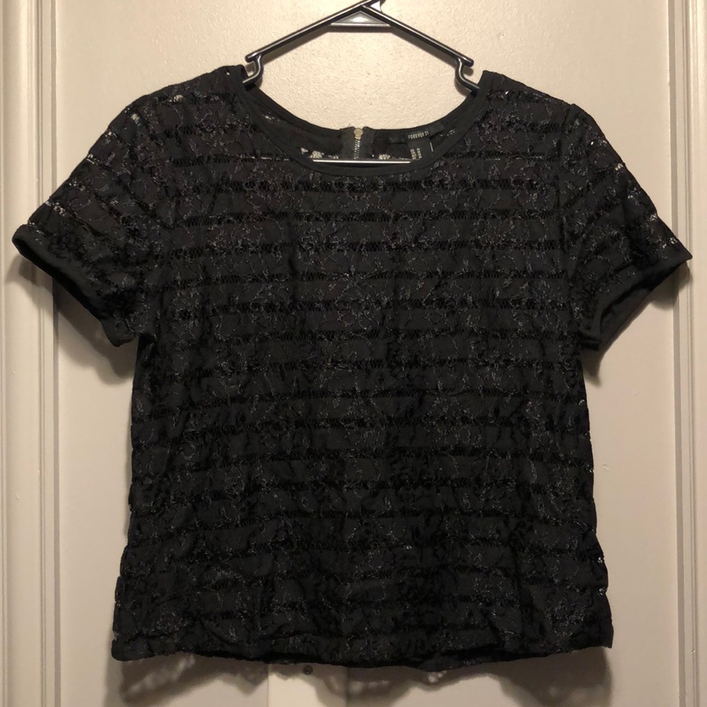 Forever 21 Black Lace Top